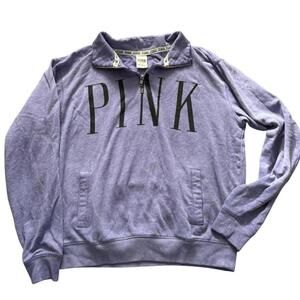 Victoria’s Secret PINK Purple Quarter Zip Pullover Sweatshirt Women’s Small